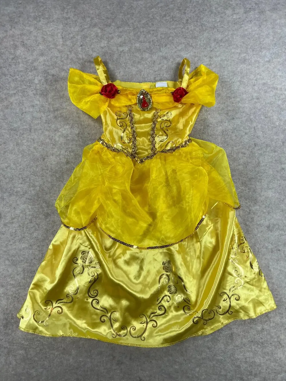 Disney Beauty and the Beast Yellow Belle Costume Dress Size 4-6y
